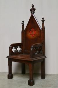 Bischop Seat style Gothic en WOOD OAK, Belgium 19th century