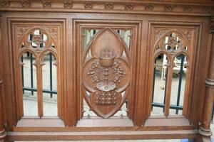 Communion - Kneeler style gothic en wood , Belgium 19th century