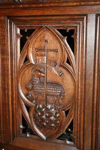 Communion - Kneeler style gothic en OAK, Dutch 19th century (1870)