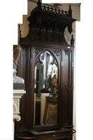 Hall Furniture style Gothic en wood oak, France 19th century