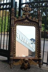 Mirror style gothic en wood, France 19th century