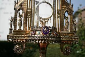 Monstrance style gothic en SILVER, Belgium 19th century