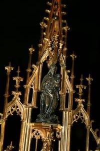 Monstrance style gothic en BRASS / BRONZE, France 19th century