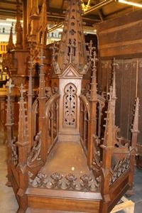 Pulpit style gothic en Oak wood, France 19th century