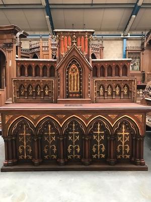 Altar style Gothic - style en Oak wood, France 19th century ( anno 1875 )