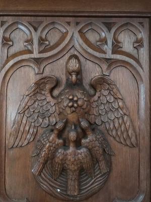 Altar style Gothic - style en Oak wood, Belgium 19th century