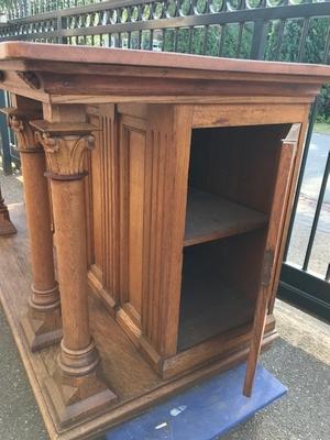 Altar style Gothic - style en Oak wood, Belgium 19th century ( anno 1875 )