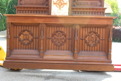 Altar  style Gothic - style en Oak wood, Belgium 19th century (1870)