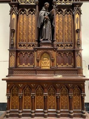 Altar style Gothic - style en Oak wood, Belgium 19th century