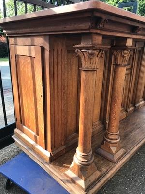 Altar style Gothic - style en Oak wood, Belgium 19th century ( anno 1875 )