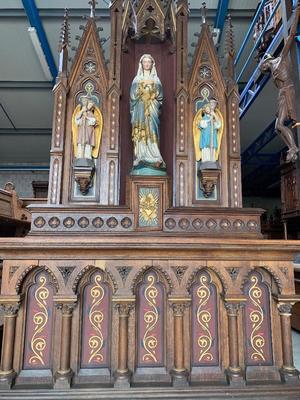 Altar style Gothic - style en Oak wood, France 19 th century ( Anno 1875 )