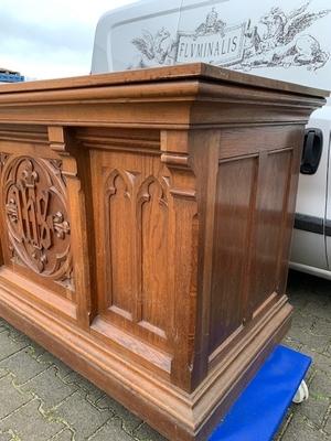 Altar style Gothic - style en Oak wood, Belgium 19th century ( anno 1890 )