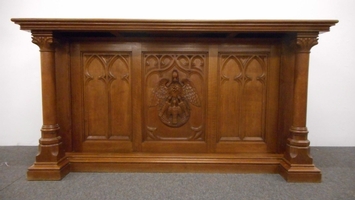 Altar style Gothic - style en Oak wood, Belgium 19th century