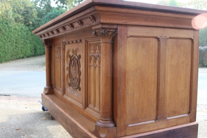 Altar style Gothic - style en WOOD OAK, Belgium 19th century