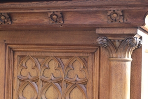 Altar style Gothic - style en WOOD OAK, Belgium 19th century