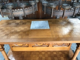 Altar style Gothic - style en wood oak, Belgium 19th century (anno 1900)