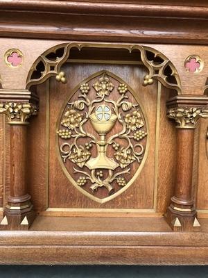 Altar style Gothic - style en Oak wood, Belgium 19th century ( anno 1870 )