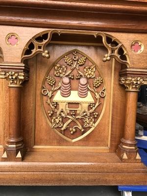 Altar style Gothic - style en Oak wood, Belgium 19th century ( anno 1870 )