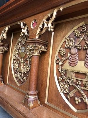 Altar style Gothic - style en Oak wood, Belgium 19th century ( anno 1870 )