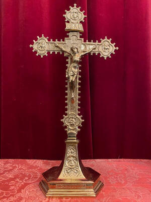 Altar - Cross style Gothic - style en Bronze Gilt, Belgium  19 th century