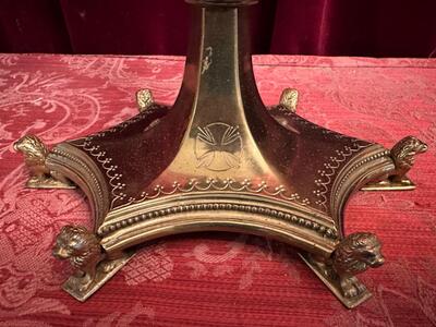 Altar - Cross style Gothic - Style en Bronze Gilt / Stones, Belgium  19 th century ( Anno 1885 )