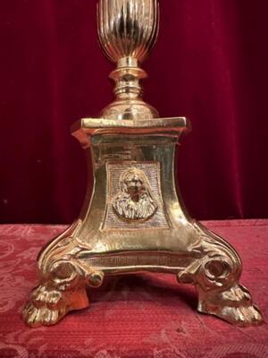 Altar - Cross style Gothic - Style en Bronze / Polished and Varnished, Belgium  19 th century ( Anno 1890 )