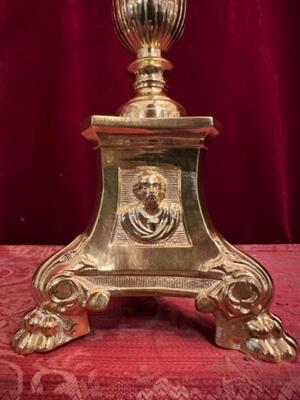 Altar - Cross style Gothic - Style en Bronze / Polished and Varnished, Belgium  19 th century ( Anno 1890 )