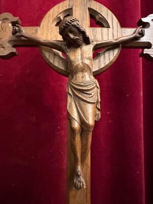 Altar - Cross style Gothic - Style en Wood Oak, Belgium  19 th century ( Anno 1885 )