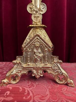 Altar - Cross style Gothic - Style en Bronze / Polished and Varnished, France 19 th century ( Anno 1885 )