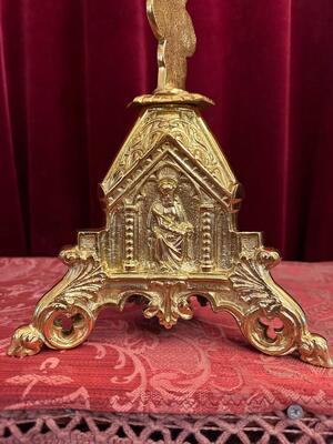 Altar - Cross style Gothic - Style en Bronze / Polished and Varnished, France 19 th century ( Anno 1885 )