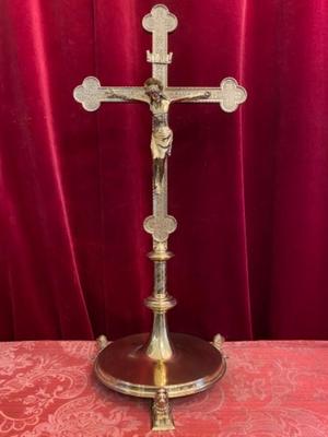 Altar - Cross style Gothic - style en Bronze / Gilt, Belgium 19 th century ( Anno 1865 )