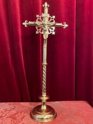 Altar - Cross style Gothic - style en Bronze / Polished and Varnished, BELGIUM 19 th century