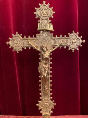 Altar - Cross style Gothic - style en Bronze / Gilt, Belgium 19 th century ( Anno 1890 )