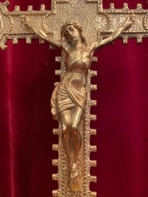 Altar - Cross style Gothic - style en Bronze / Gilt, Belgium 19 th century ( Anno 1890 )