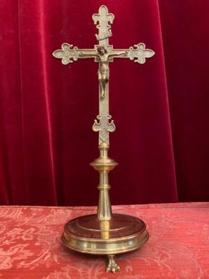 Altar - Cross style Gothic - style en Bronze / Gilt, Belgium 19 th century ( 1888 )