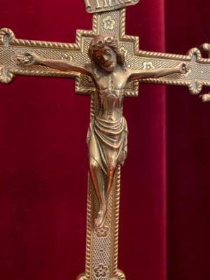 Altar - Cross style Gothic - style en Bronze / Gilt, Belgium 19 th century ( 1888 )