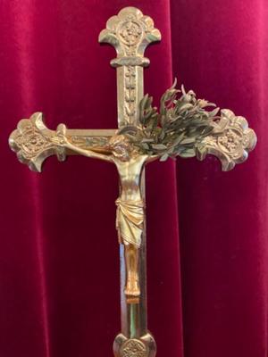 Altar - Cross style Gothic - style en Brass / Bronze / Gilt, Belgium  19 th century ( Anno 1875 )