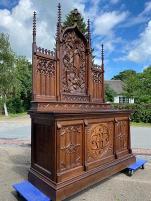 Altar Our Lady Of Lourdes   style Gothic - Style en Oak wood, Belgium 19 th century ( Anno 1865 )