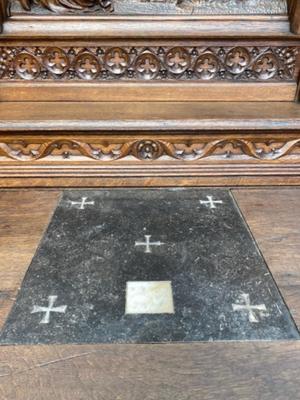 Altar Our Lady Of Lourdes   style Gothic - Style en Oak wood, Belgium 19 th century ( Anno 1865 )