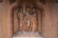 Altar + Upper-Part , Oak , Hand-Carved Reliefs , Bronze Tabernacle-Doors style Gothic - style en Oak Wood, Belgium  19th century ( anno 1865 )