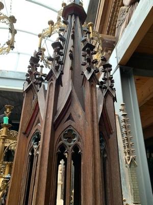 Baptismal Font Top Some Restauration Needed style Gothic - style en FULLY HAND-CARVED WOOD, The Netherlands 19th century ( anno 1870 )