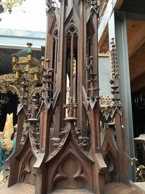 Baptismal Font Top Some Restauration Needed style Gothic - style en FULLY HAND-CARVED WOOD, The Netherlands 19th century ( anno 1870 )