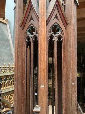 Baptismal Font Top Some Restauration Needed style Gothic - style en FULLY HAND-CARVED WOOD, The Netherlands 19th century ( anno 1870 )