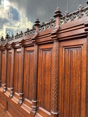 Bench  style Gothic - Style en Oak wood, Belgium  19 th century