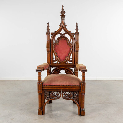 Bishop Seat style Gothic - Style en Oak Wood , Belgium  19 th century ( Anno 1875 )