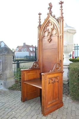 Bishop - Seat style Gothic - style en Oak wood, France 19th century