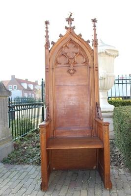 Bishop - Seat style Gothic - style en Oak wood, France 19th century