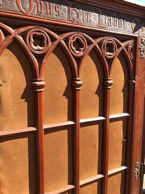 Bookcase  style Gothic - style en Oak wood, Dutch 19th century ( anno 1875 )