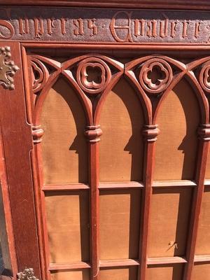 Bookcase  style Gothic - style en Oak wood, Dutch 19th century ( anno 1875 )