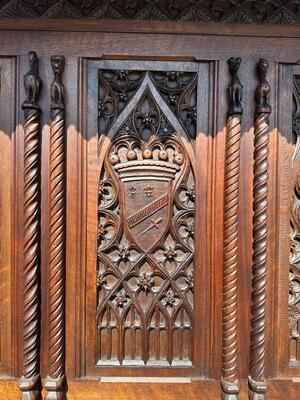 Cabinet  style Gothic - Style en Walnut wood , France 19 th century ( Anno 1885 )